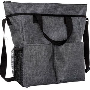Big Charcoal Crossbody Organizing Tote